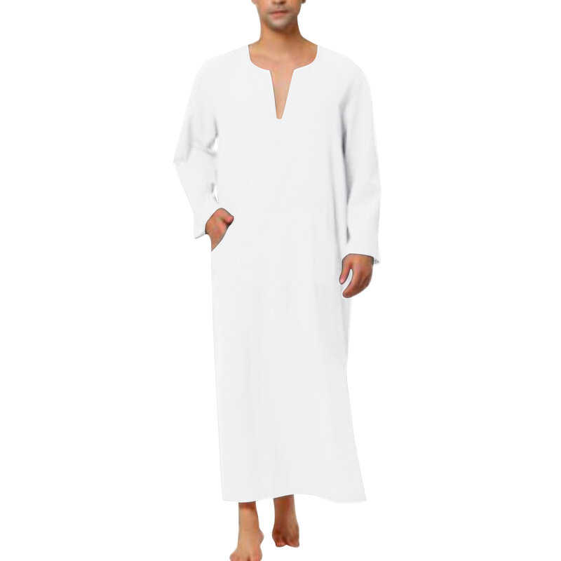 Camisa de manga larga Abaya para hombre, conjuntos musulmanes, ropa islámica, Túnica árabe, Kaftan, bata saudita, Pakistán, Jubba, Thobe, 2024