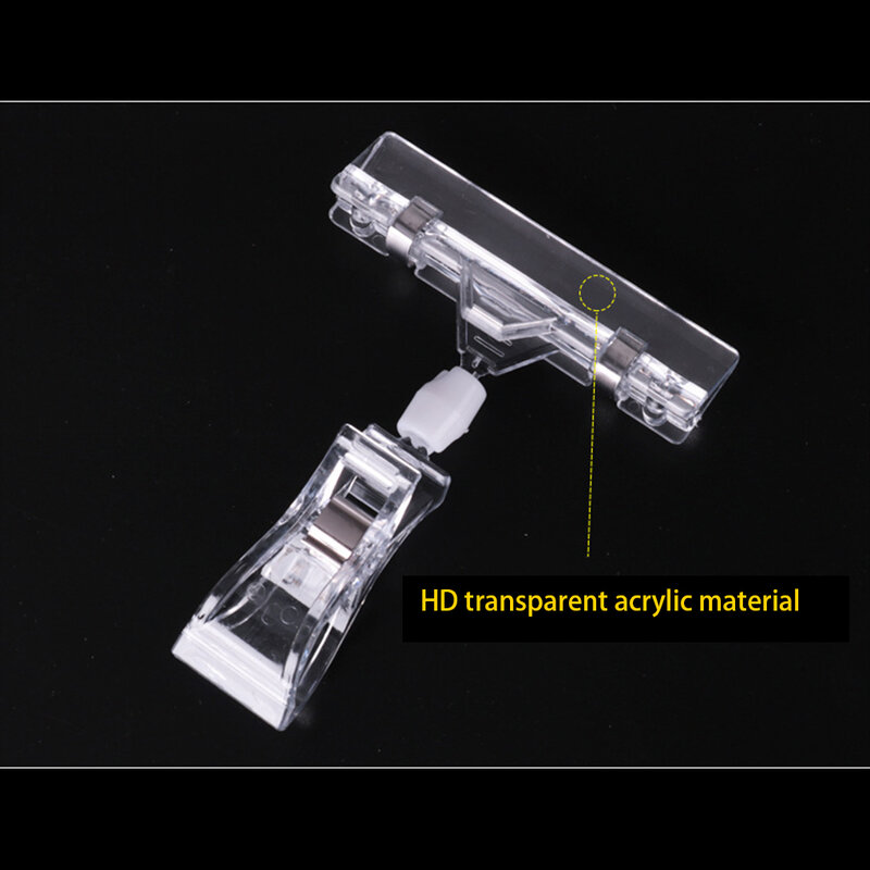 20pieces Practical Clear Sign Holder Clip For Wide Application Convenient Transparent Plastic Clip