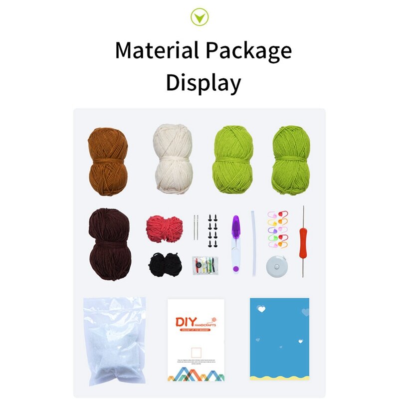 Mayor-Kit de crochet intérieur pour adultes et enfants, kit de crochet d'apprentissage, acrylique montré, collection de plantes, 4 paquets