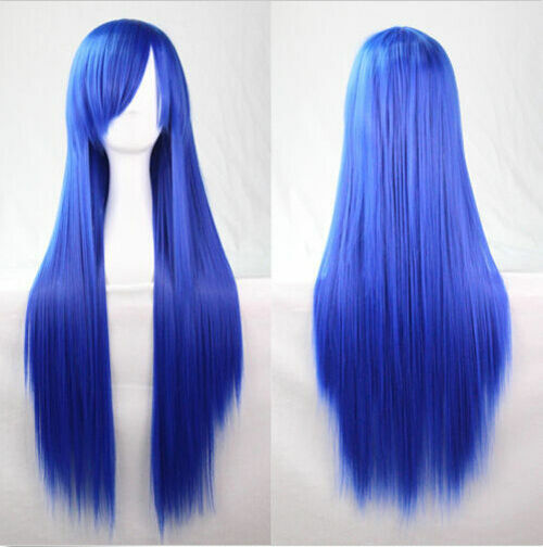 Женский парик для косплея, длинный прямой парик из аниме «волосы», 80 см