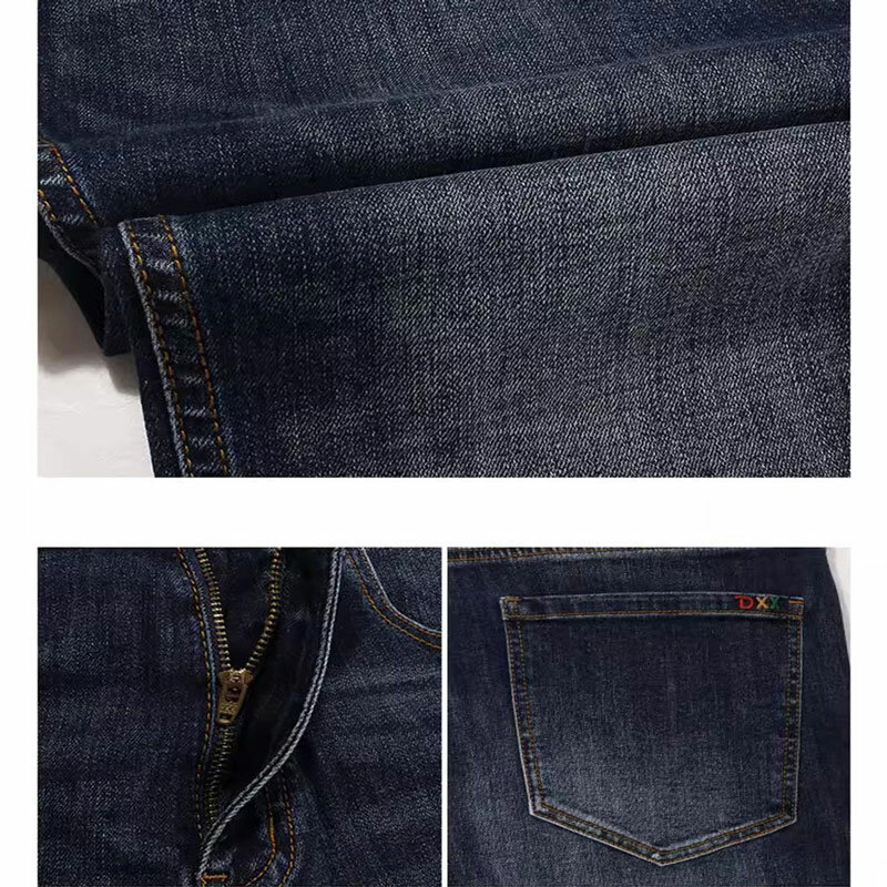European Vintage Fashion Men Jeans Retro Washed Blue Elastic Slim Fit Designer Jeans Men Trousers Casual Denim Pants Hombre