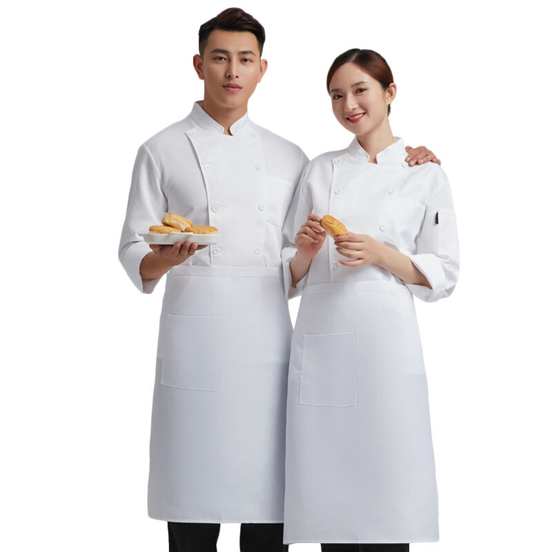 Chef Overalls Men's Long-Sleeved Hotel Baking Cake Shop Western Hot Pot Restaurant Kitchen Cook Clothes Autumn and Wi