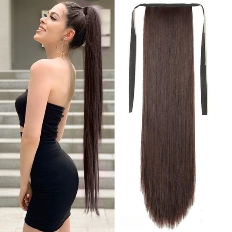 Sztuczna przypinany kucyk w włosy plecione przedłużeniach jednoczęściowa peruka wiązka włosów w kucyk dla kobiet pań dziewcząt