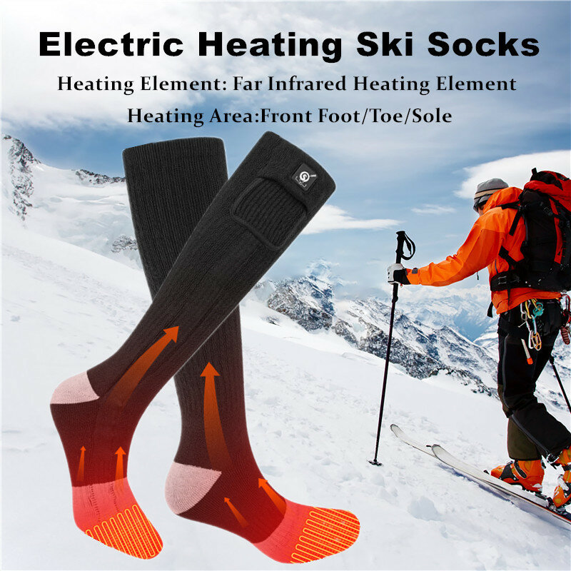 Calcetines con calefacción eléctrica para hombre, medias térmicas con batería, para esquí y deportes, Invierno