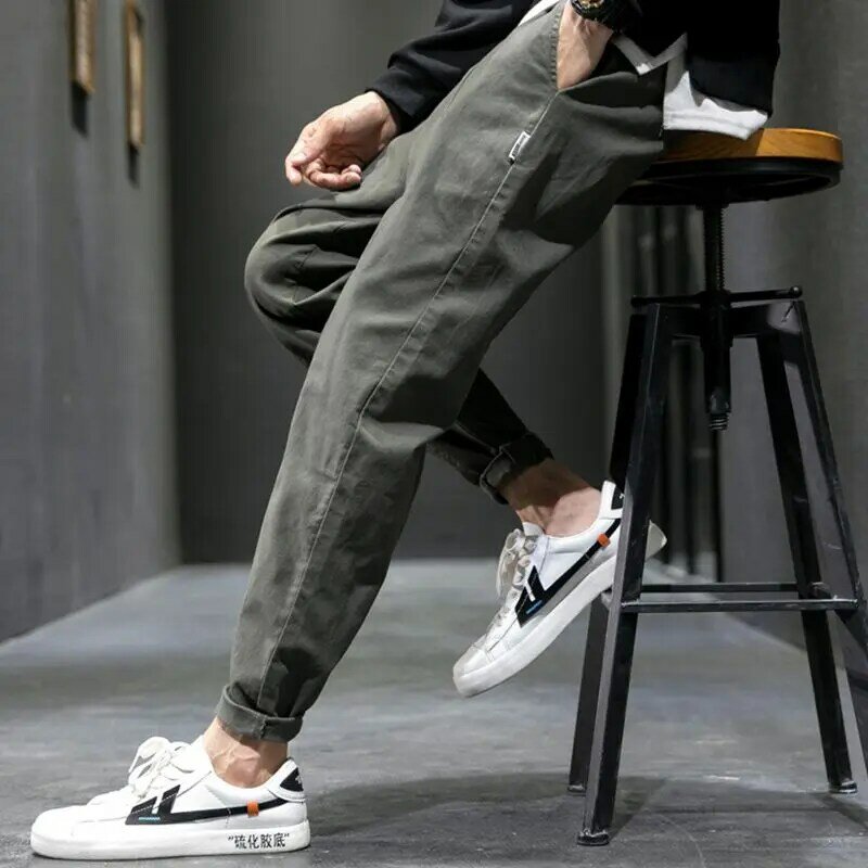 2022 Lente Herfst Nieuwe Mode Temperament Koreaanse Broek Man Straight Leg Losse Ongedwongen Mannelijke Broek Hip Hop Streetwear Kleding