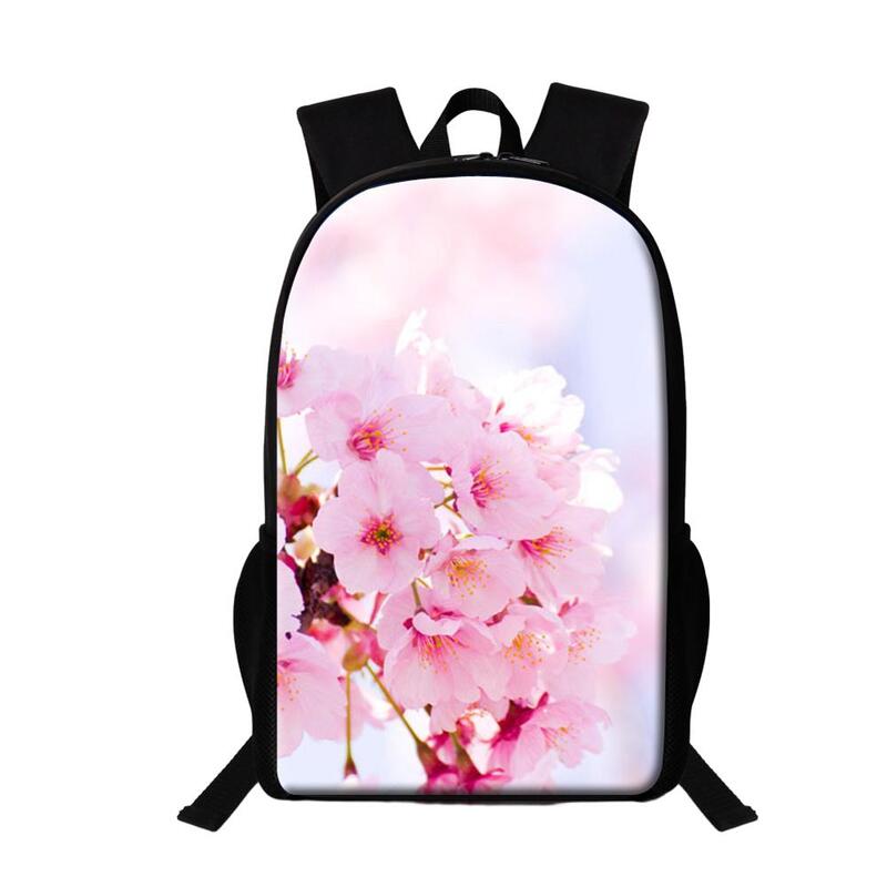 벚꽃 꽃 배낭 소녀 데일리 학교 가방, 여행용 세련된 배낭, 여성 대용량 배낭