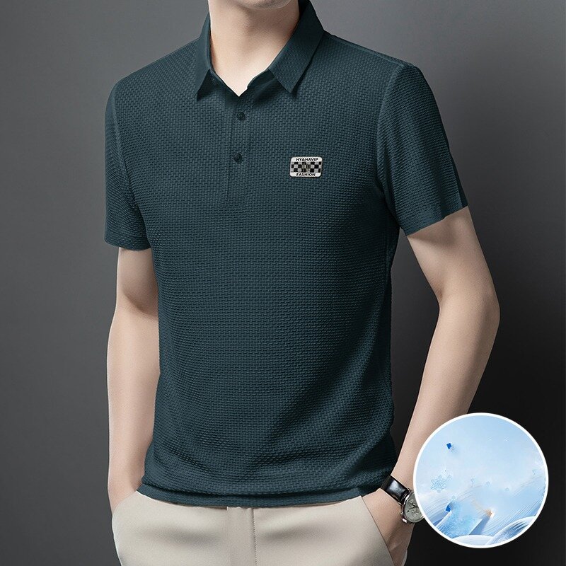 2024 neue Business und Freizeit Sommer einfarbig Polos hirt Herren Flip Kragen Knopf Mode vielseitige Kurzarm T-Shirt Tops