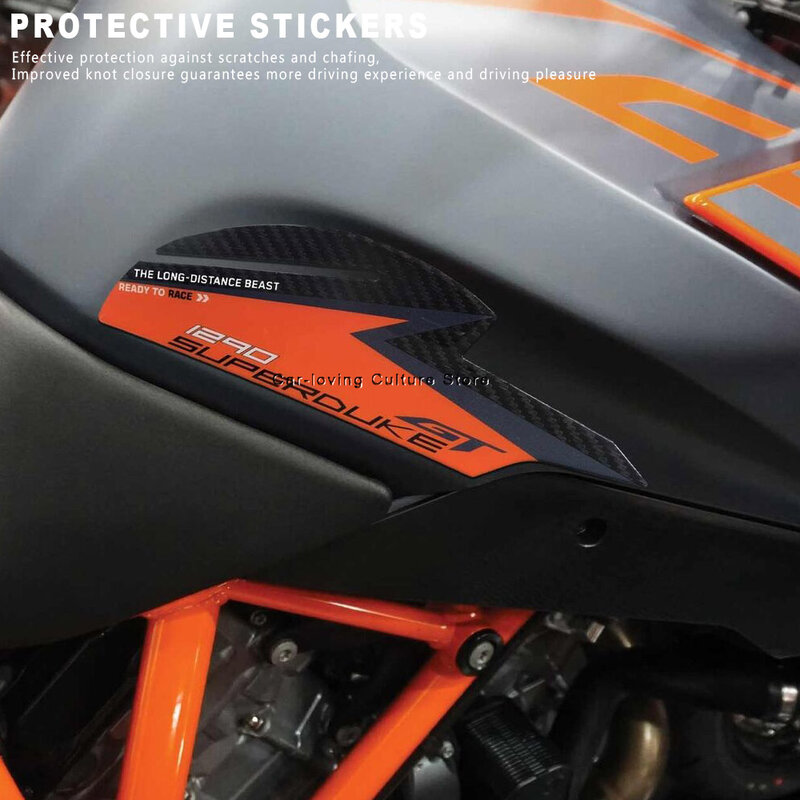 Etiqueta protetora impermeável para motocicleta, guarda lateral, resina epóxi 3D, 1290 Super Duke GT 2022-2024