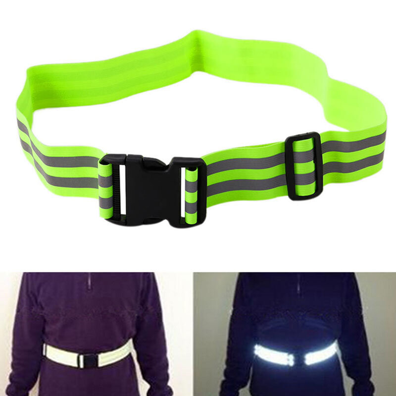 Reflexivo faixa elástica cintura proteção reflexiva noite correndo cinto de segurança