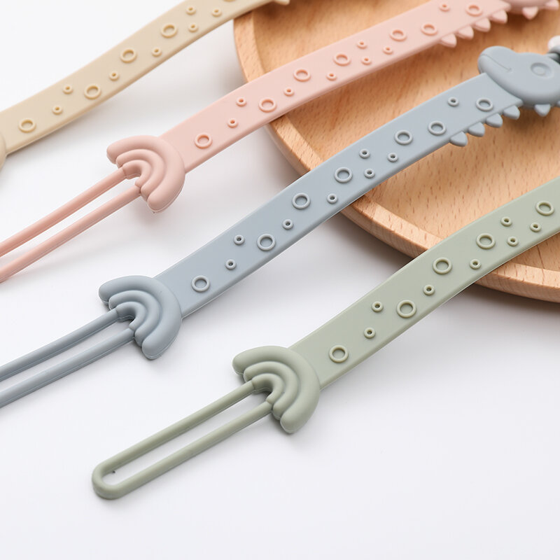 Silikon-Schnuller clip mit einteiligem Design, rostfreien, weichen, flexiblen Schnuller leinen, glatter Unisex-Schnuller-Clip für alle