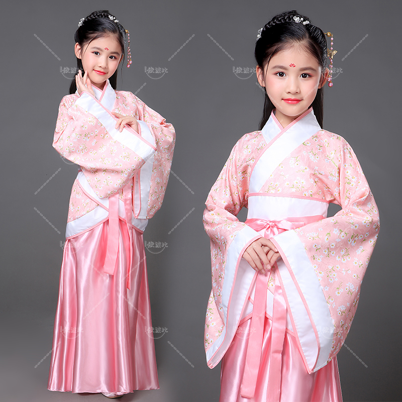 한푸 어린이 중국 전통 의상, 여성 의상, 중국 소녀 전통 의상, 어린이 한푸 여왕 원피스