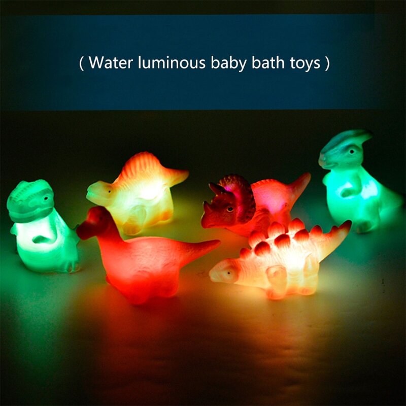 Светодиодная игрушка-динозавр, детская ванна, душ, игрушка-динозавр для плавания, для малышей, мальчиков и девочек, бассейн для
