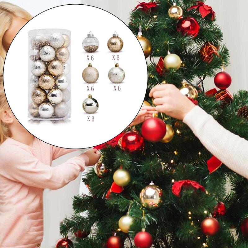 30 Stück Weihnachts kugel Ornamente 6cm Charm Anhänger dekorative hängende Kugeln für Hof Jubiläums feier Feiertags feier