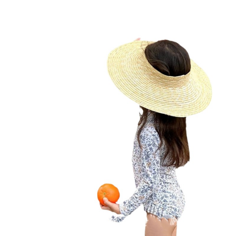 Sombrero de copa vacío de ala grande ancha, sombrero de playa informal con protección Uv, gorras de Panamá