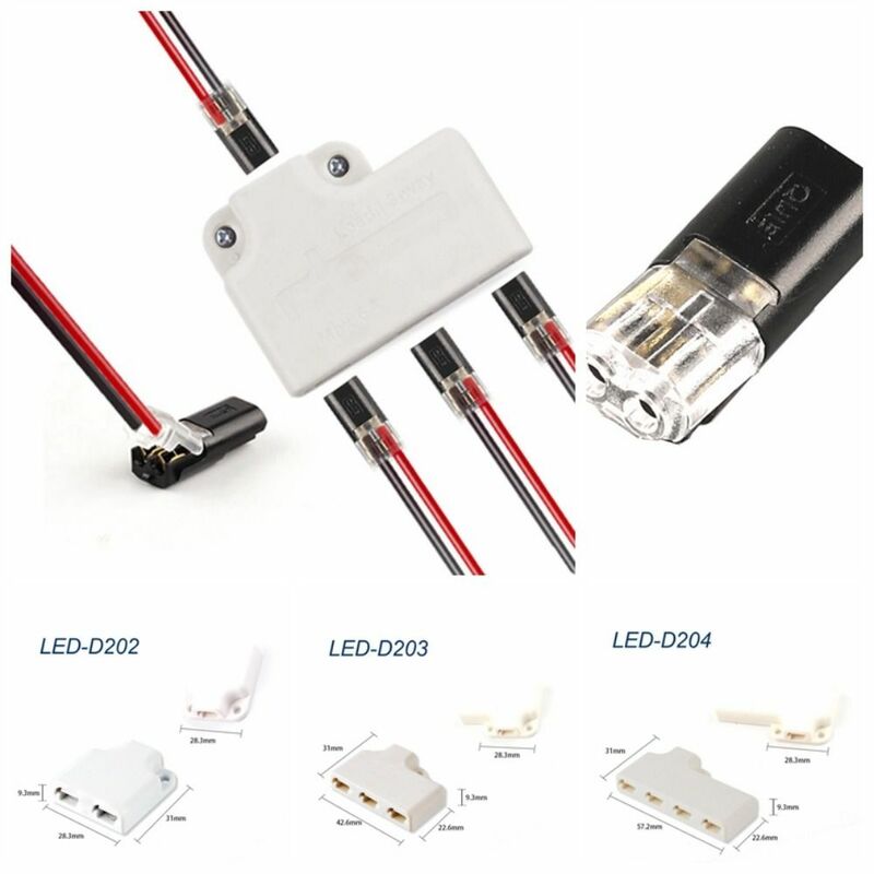 One Drag Two No Stripping Wire Quick  Connector Crimp Terminal Splitter Box Splitter Box Wire Connector