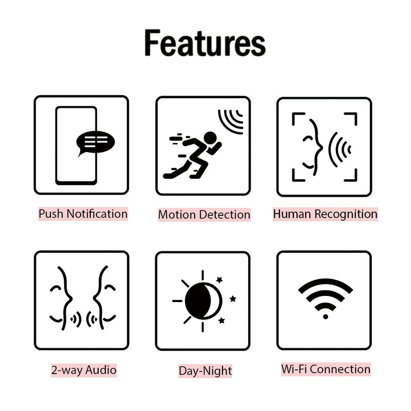 Yueeze-のぞき穴ドアベルカメラ、デジタルビデオドアベル、スマートホームセキュリティ、夜のワイヤレスベル、3mp、wi-fi、icam365、4.3インチ