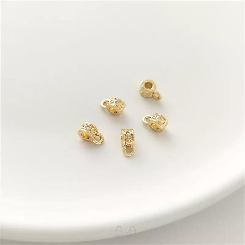 Perline a secchiello in oro 14 carati da 4mm con perline separate anelli appesi accessori per ciondoli artigianali materiale per gioielli con bracciale di perle fai da te