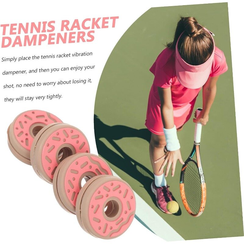 Raquete de tênis personalizada com absorventes do gel do silicone, raquete do tênis do steamble, biscoitos e bolo, 4 PCes