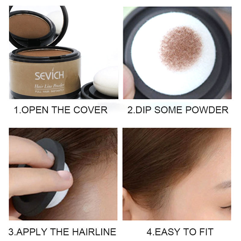 Sevich Hairline Shadow Powder, Produto Unisex Hair Loss, Corretivo de cabelo, Cobertura Natural, 4g
