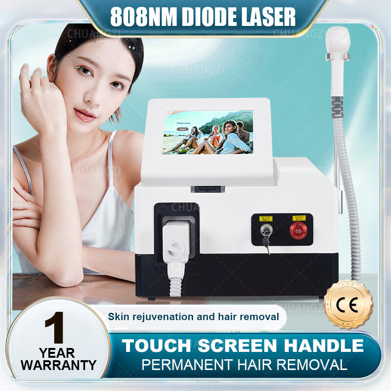 2023 Portable 808 Three Wavelength Laser Hair Removal Machine Latest Model Professional Body Hair Removal Permanent Painless