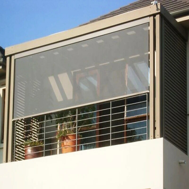 방수 개폐식 집 트랙 스크린 창문 커튼, 스마트 전동 야외 블라인드