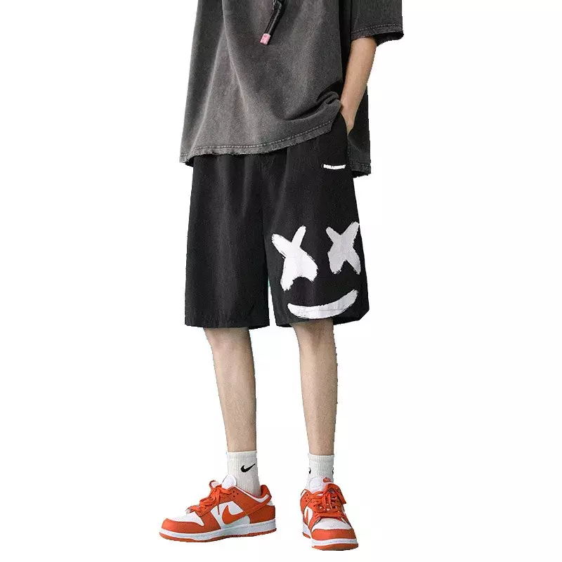 Moletom de basquete masculino, shorts esportivos estilo Hong Kong, calça casual, roupa de ginástica, verão, 2023