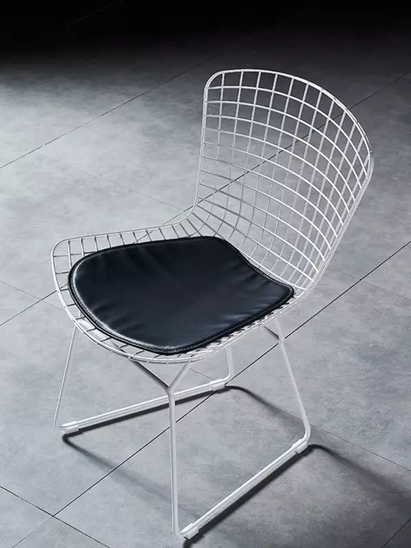 Chaise Nordic Wind Ins Grid, chaise de salle à manger creuse en filet rouge et or, tabouret en spanstool, fer forgé, maison créative