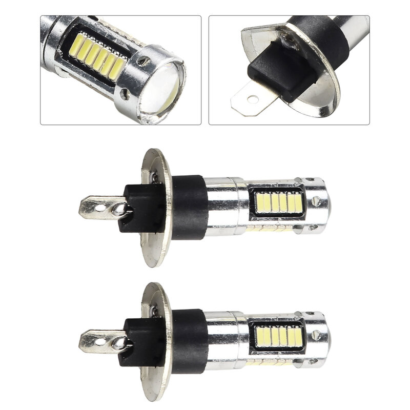 Bombillas LED antiniebla H1 de piezas, Kit de faros DRL ultrabrillantes, luces de conducción diurna, 50W, 6000K, 12V, 2 uds.