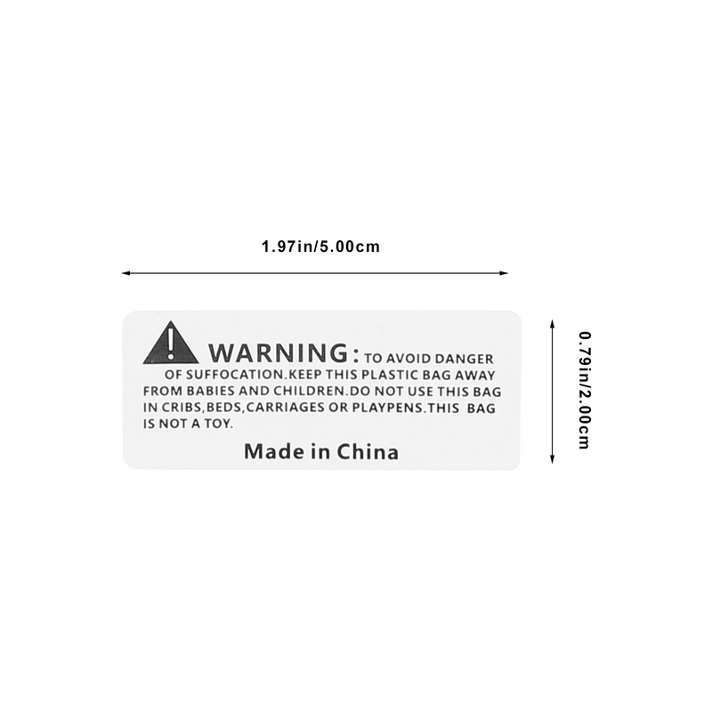 1000 Pcs Self-adhesive Suffocation Warning Label Child Nail Sticker Stickers Shipping