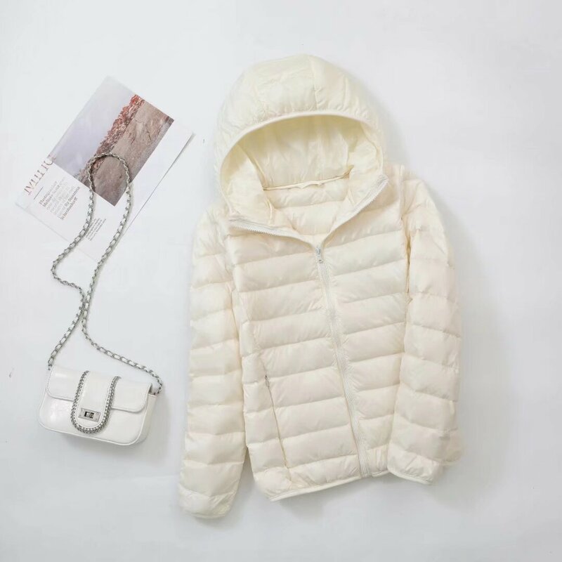 Chaquetas reversibles con capucha para mujer, abrigos de plumón de pato blanco 90% de alta calidad, mantiene el calor
