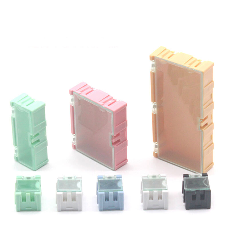 SMD SMT IC 구성 요소 저장 상자 컨테이너 투명 부품 패치 상자 저항 칩 케이스 다목적 플라스틱 주최자