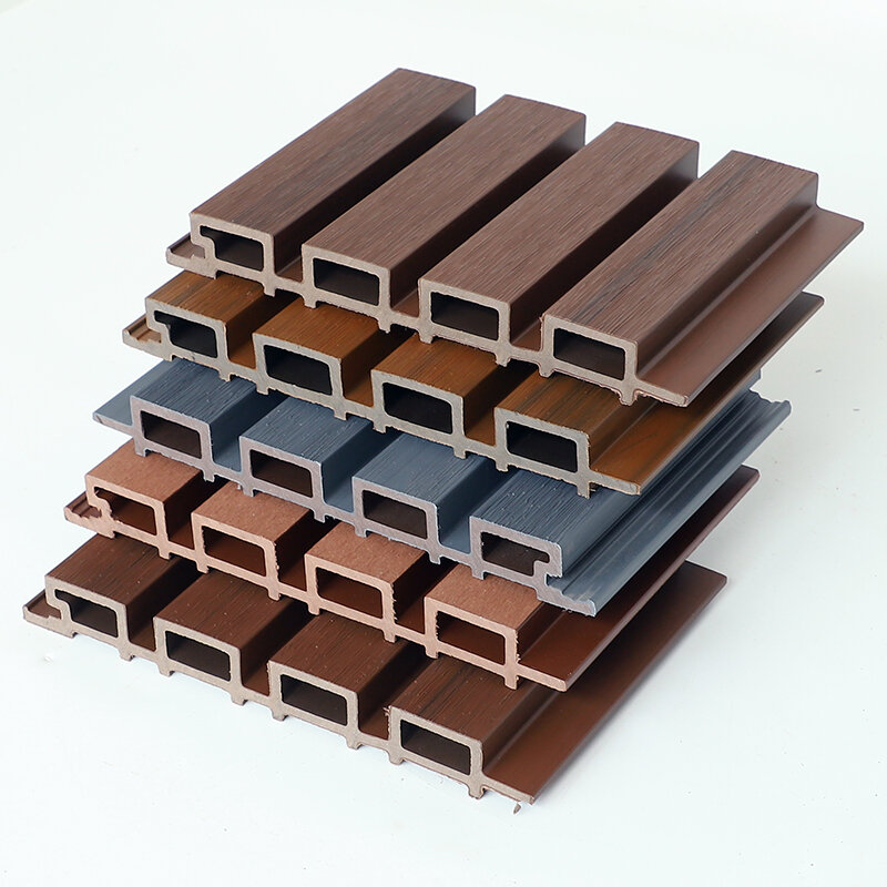 Современные наружные настенные панели 3d, деревянная пластиковая настенная Водонепроницаемая наружная декоративная настенная панель