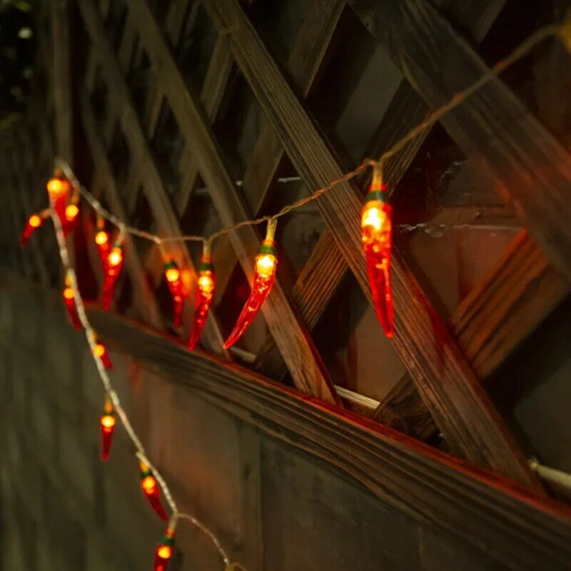 Vermelho chili luzes da corda 13ft 40led iluminação de fadas pimenta usb bateria operado led luz da corda cozinha branco quente noite lâmpadas