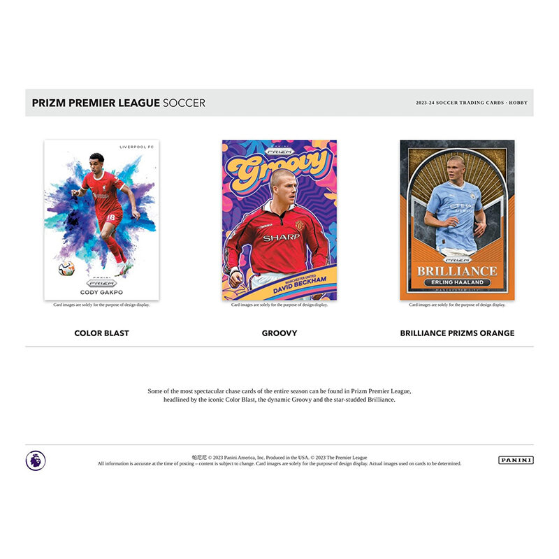 Panini Prizm Premier League Football Star Card, personagem raro, cartão de coleção, presente de brinquedo dos desenhos animados, 2023-2024