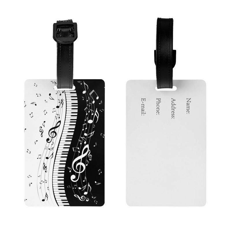 Piano Keys Music Notes Luggage Tags for Suitcases Privacy Cover Name ID Card