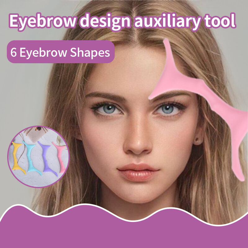 Régua delineador de silicone reutilizável, multifuncional Eye Makeup Assist, Régua de beleza, sobrancelha Shaping Tool