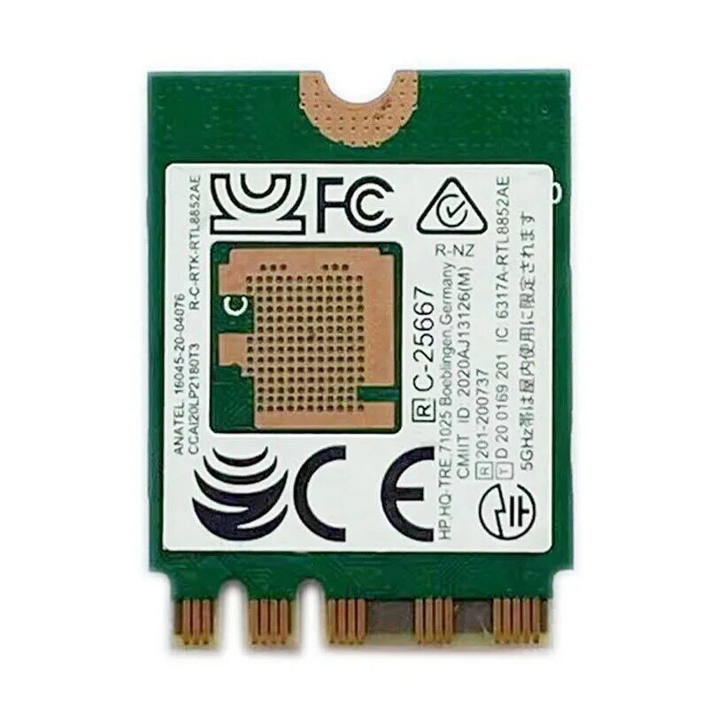 RTL8852AE بطاقة شبكة لاسلكية 2.4G/5G بطاقة شبكة واي فاي محول ثنائي النطاق 1200Mbps بلوتوث متوافق 5.2 لأجهزة الكمبيوتر المحمول