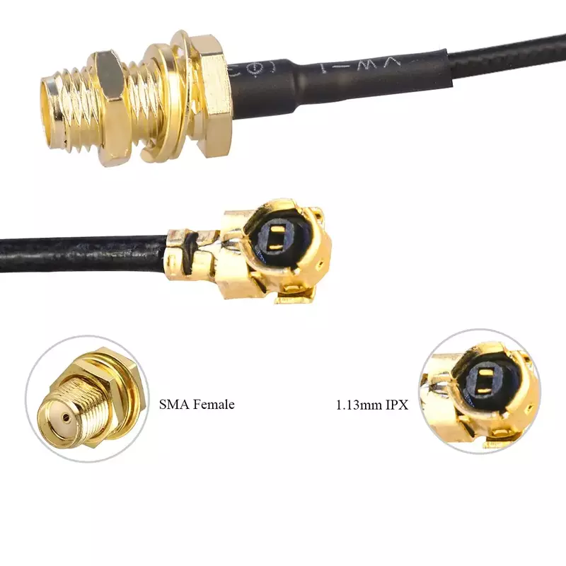 5pcs IPX UFL to SMA Extension Pigtail Cable SMA Female to IPX RF Adapter Cable 1.13mm IPX to SMA Female  Extension Cable