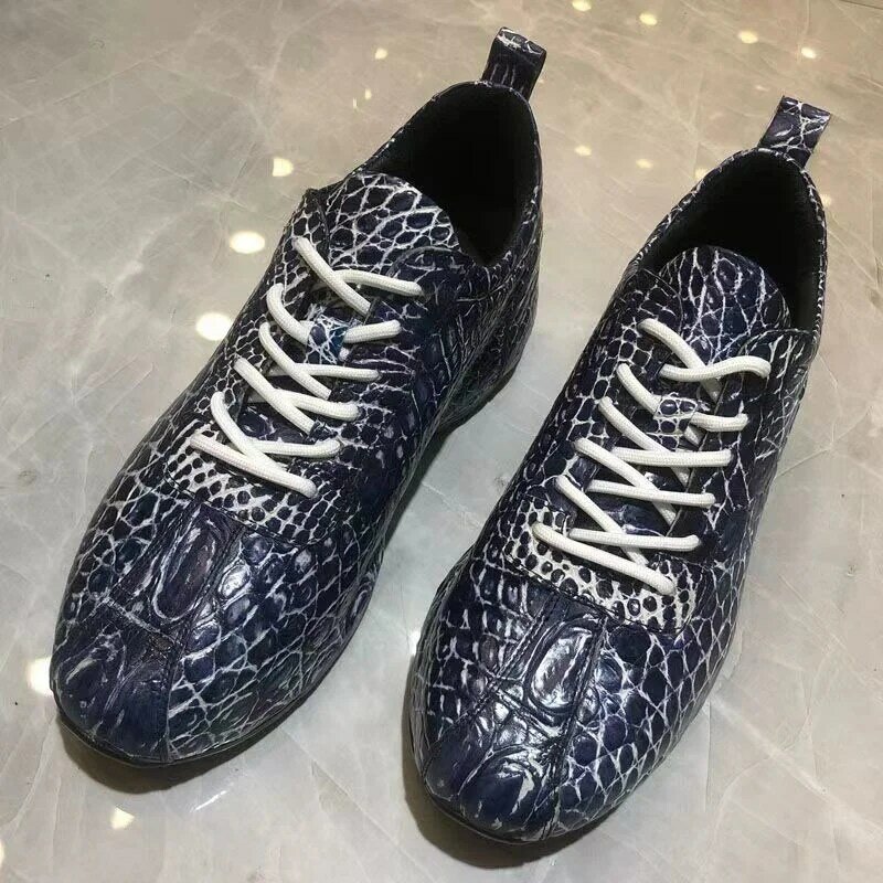 2023 nuovo arrivo moda pelle di coccodrillo scarpe causali da uomo, Sneaker maschile in vera pelle pdd91