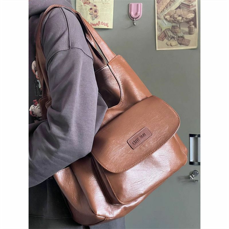 Сумка на плечо HAEX Женская в стиле ретро, модная универсальная вместительная сумочка, повседневный саквояж для школьников и студентов, 2024