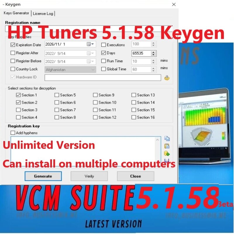 2024 tidak terbatas baru tuner HP 5.1.58 dengan Keygen HP tuner HPT Ke BIN untuk beberapa komputer cocok untuk antarmuka baru MPVI2 MPVI3