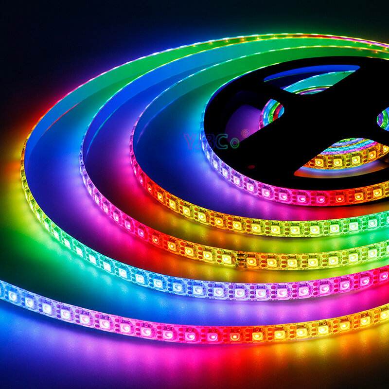 Tira de luces LED direccionable pixel IC 5050 RGB, barra mágica de lámpara, 5V, 12V, WS2812B, WS2812, WS2815, 30/60/74/96/144 LED/m, IP30/65/67