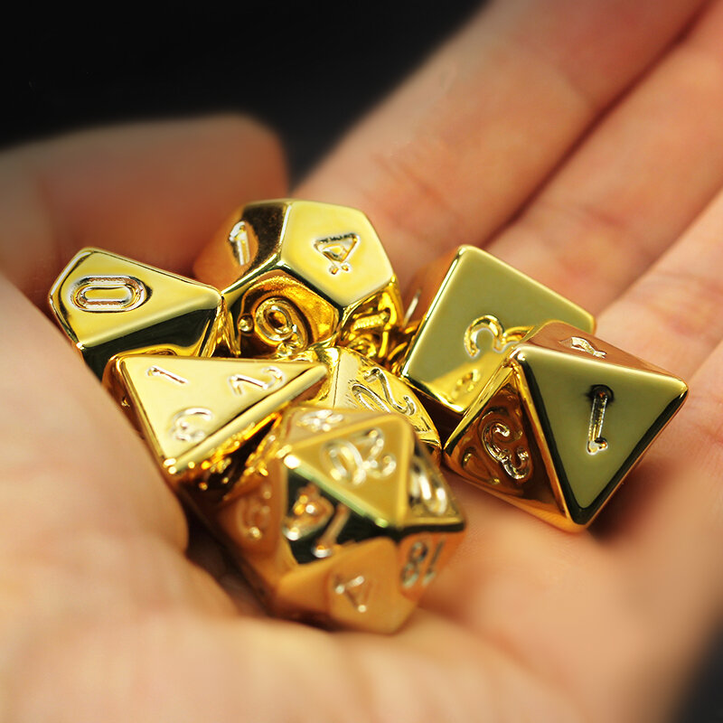 مجموعة النرد المطلية بالذهب ، D & D ، COC ، D4 ، D6 ، D8 ، D10 ، D12 ، D20 ، ألعاب الطاولة ، DND ، RPG ، 7 قطعة ، Set