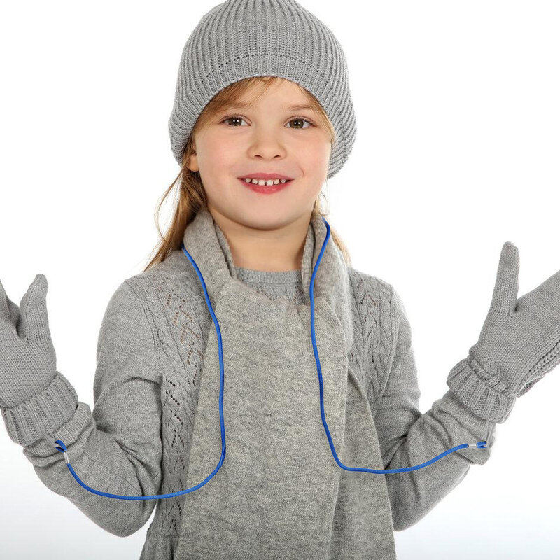 Детские рабочие перчатки со шнурком и ремешком, зимние детские рабочие перчатки со шнурком, веревка для шеи