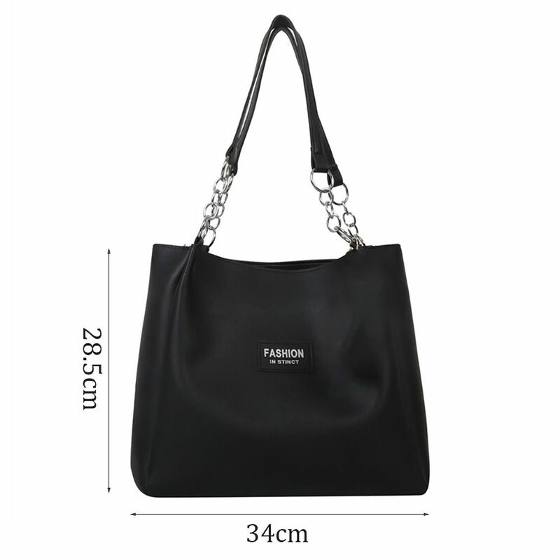 Large Capacity Tote Bag Fashion PU Leather Shoulder Bag Underarm Bag