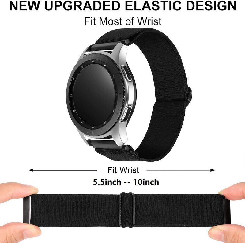 Classic Nylon Solo Loop Bracelet, Strap para Samsung Galaxy Watch 4, 5, 6, 44mm, 40mm, 45mm, 20mm, 22mm, Huawei GT, 2, 3