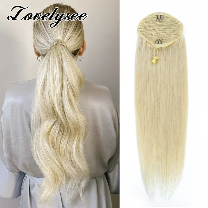 90 Grams Drawstring Ponytail Human Hair Extensions Pony Tail Clip In Hairpiece For Woman Brazilian Straight Remy Ponytail Hair