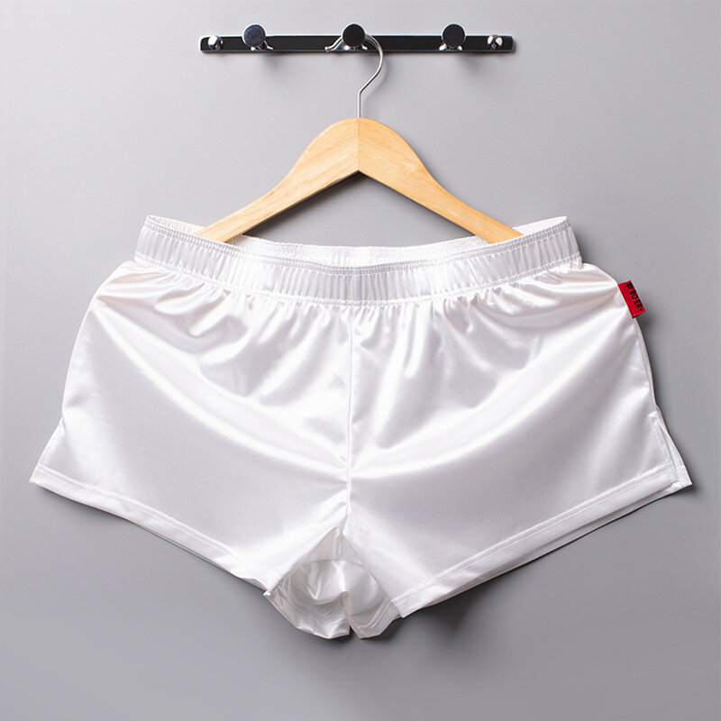 Mens Imitation Silk Satin Boxers Shorts Homewear Male Soft Smooth  Glossy Pajamas Bottoms Man Pyjamas Lounge Pants Sleepwear
