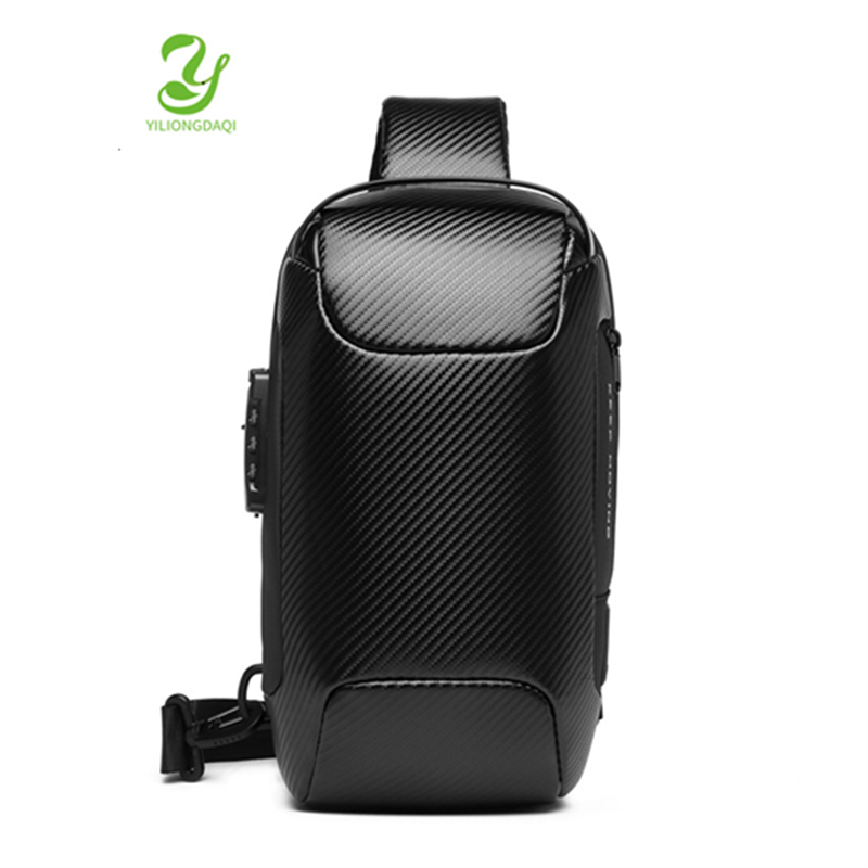 Anti-theft Shoulder Sling Bag Men's Waterproof USB Oxford Crossbody Bag  Multifunction Short Travel Messenger Chest Pack