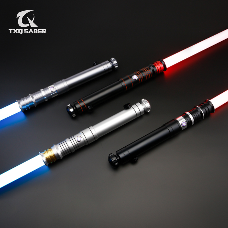 TXQSABER Smooth Swing Lightsaber Metal Hilt Heavy Dueling 12 colori che cambiano Blaster Cosplay Bluetooth Laser Sword giocattoli per bambini